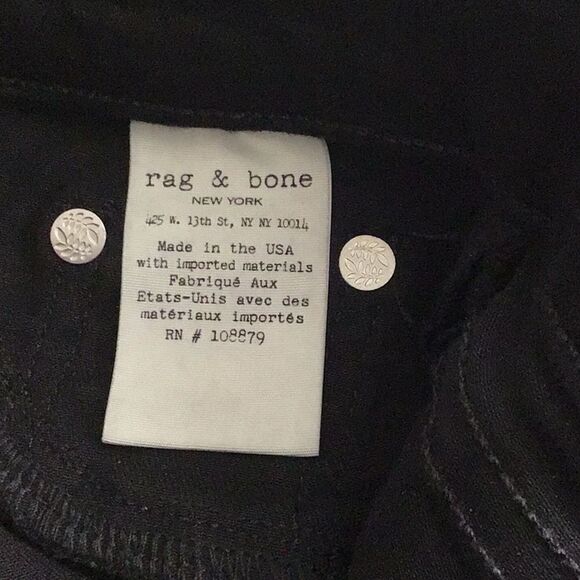 rag & bone Black Denim High Rise Skinny Jeans Size 23 - Picture 5 of 7